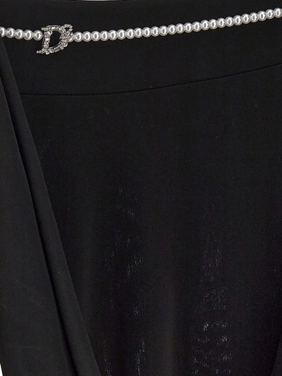 Shop Dsquared2 Crystal Logo Pearl Dress In Black