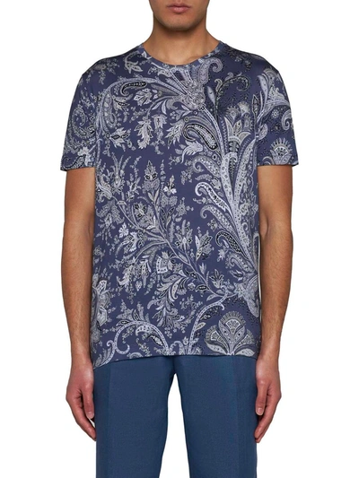 Shop Etro T-shirts And Polos In Blue