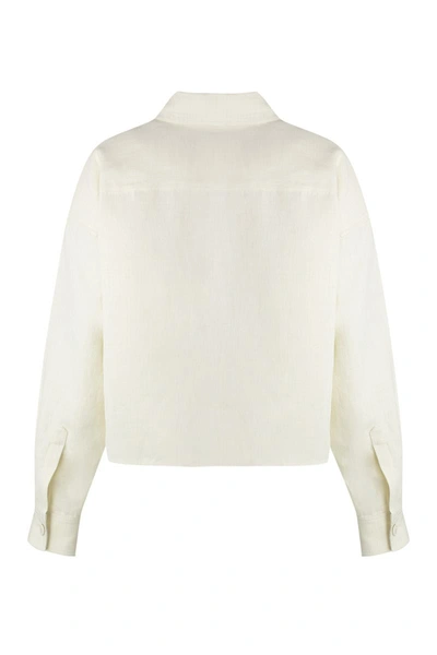 Shop Fabiana Filippi Linen Shirt In Ivory