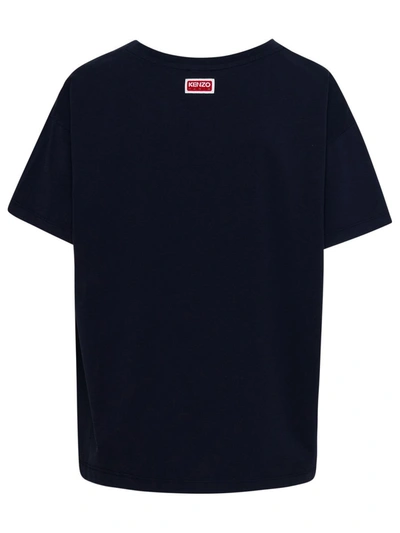 Shop Kenzo Midnight Blue Multicolour Cotton T-shirt In Navy