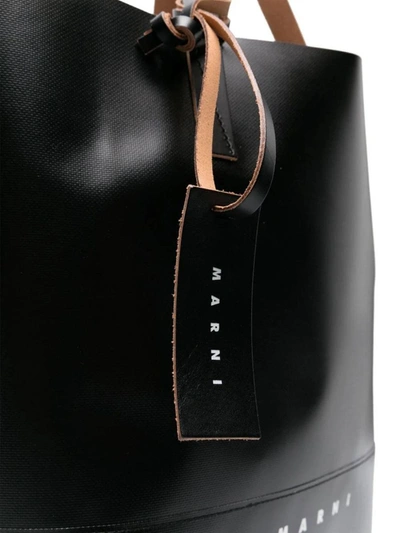Shop Marni Shopping Bag With Logo In Black