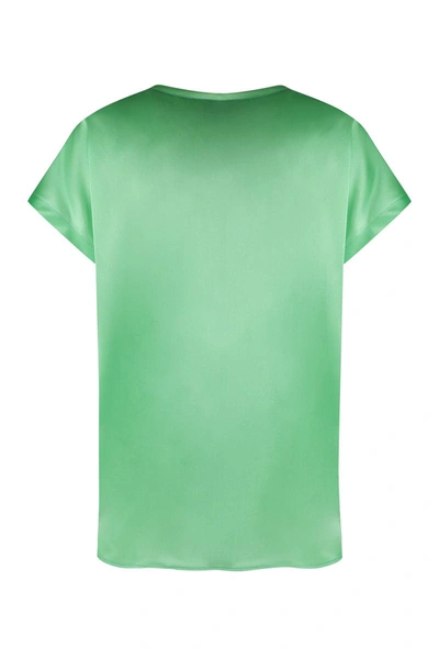 Shop Pinko Farida Silk Top In Green