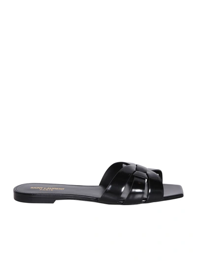 Shop Saint Laurent Flats In Black