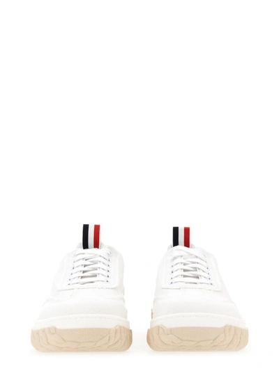 Shop Thom Browne Cotton Canvas Sneaker In White
