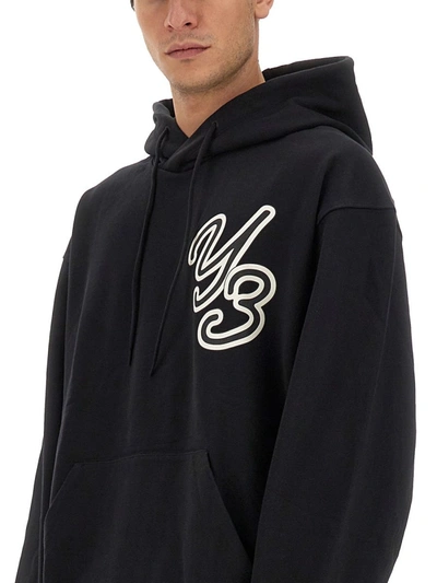 Shop Y-3 Adidas Hooded Sweatshirt In Black