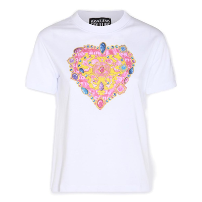 Shop Versace Jeans Couture Heart Couture Crewneck T In White