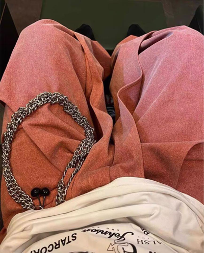 Pre-owned Raf Simons Twisted Black Cherry Wallet Chain In Silver