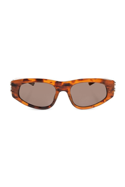Shop Balenciaga Eyewear Dynasty Sunglasses In Brown