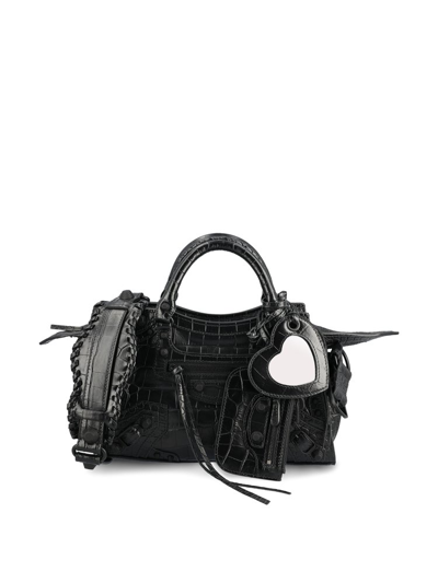 Shop Balenciaga Neo Cagole Xs Top Handle Shoulder Bag In Black
