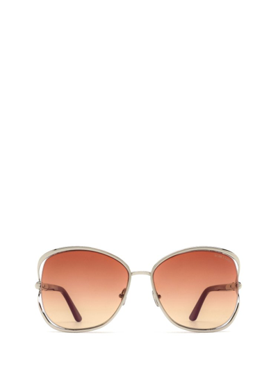 Shop Tom Ford Eyewear Marta Round Frame Sunglasses In Multi