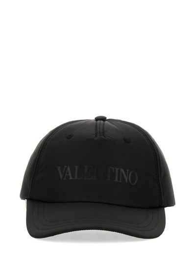 Shop Valentino Logo Printed Baseball Cap In Black
