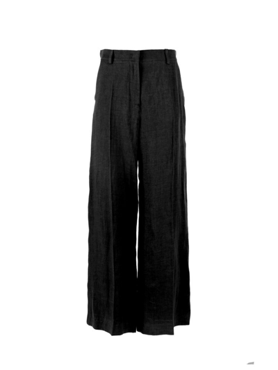 Shop Weekend Max Mara High Waist Wide Leg Trousers In Black