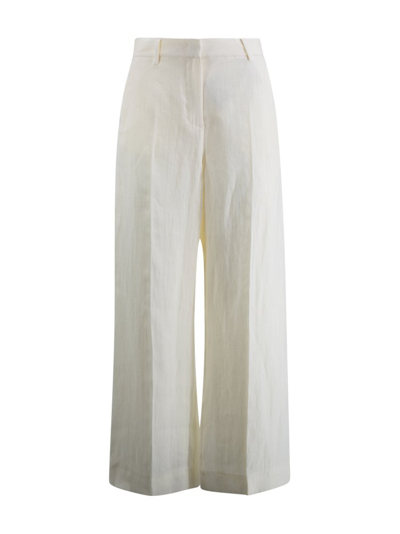 Shop Weekend Max Mara High Waist Wide Leg Trousers In White