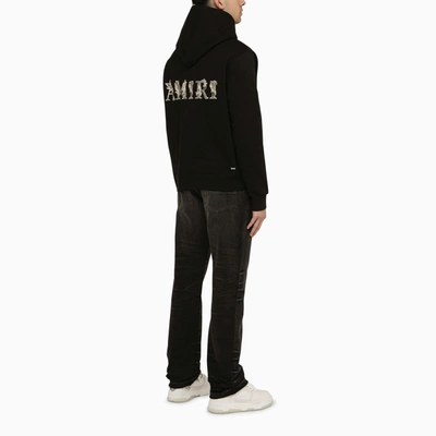 Shop Amiri Black Logoed Hoodie