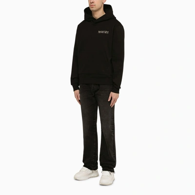 Shop Amiri Black Logoed Hoodie