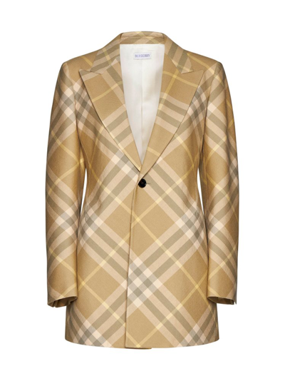 Shop Burberry Checked Tailored Single In Multi