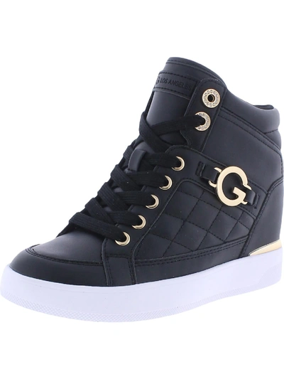 Shop Gbg Los Angeles Neaka Womens Faux Leather Fitness High-top Sneakers In Multi
