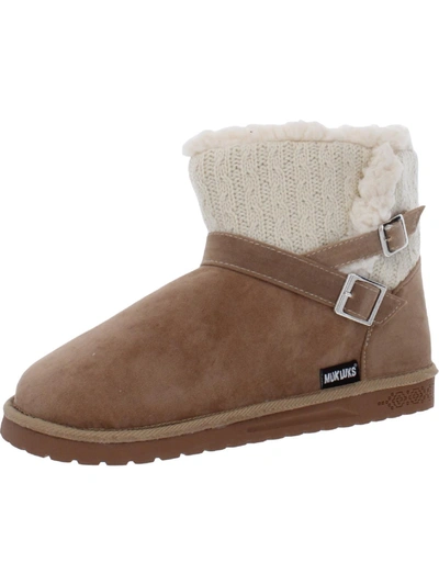 Shop Muk Luks Alyx Womens Faux Fur Lined Faux Suede Winter & Snow Boots In Multi