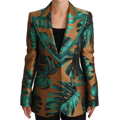 Shop Dolce & Gabbana Lamè Philodendron Jacquard Jacket