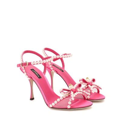Shop Dolce & Gabbana Pearl Embellished Sandals