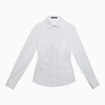 Shop Dolce & Gabbana Dolce&gabbana White Stretch Tight Shirt