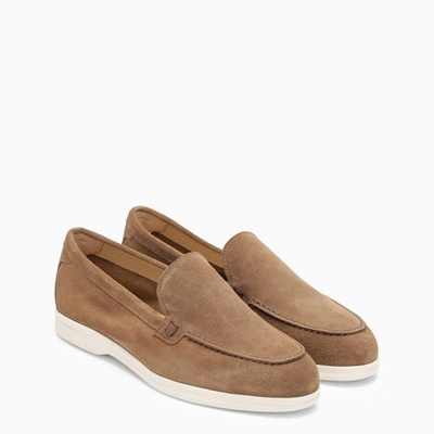 Shop Doucal's Hazelnut Suede Moccasin