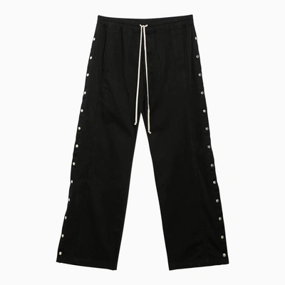 Shop Drkshdw Black Wide Trousers With Metal Buttons