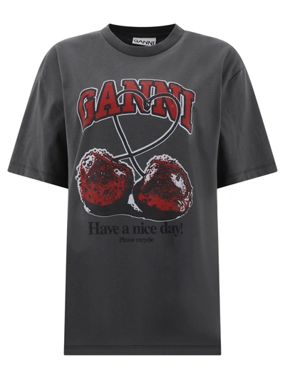 Shop Ganni "cherry" T Shirt