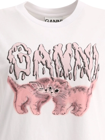 Shop Ganni "cats" T Shirt