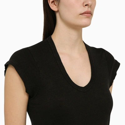 Shop Isabel Marant Étoile Black Linen T Shirt