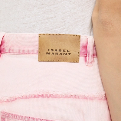 Shop Isabel Marant Light Pink Cotton Denim Shorts