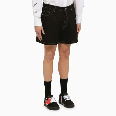 Shop Off-white Off White™ Black Cotton Short With Logo