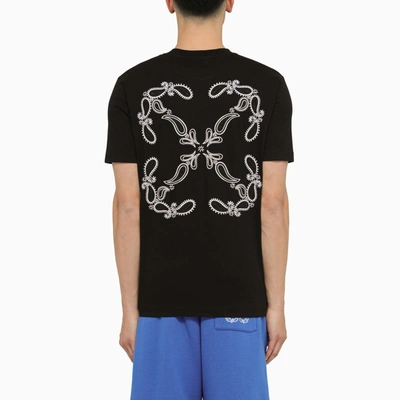 Shop Off-white Off White™ Black Cotton T Shirt With Logo Embroidery