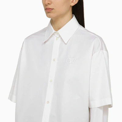 Shop Off-white Off White™ White Cotton Double Shirt