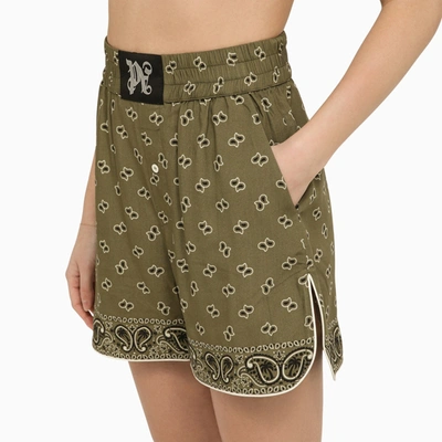 Shop Palm Angels Boxer Shorts With Military Green Print