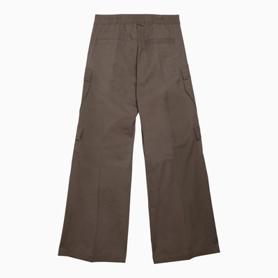 Shop Rick Owens Wide Cargobelas Cotton Trousers Dust Grey