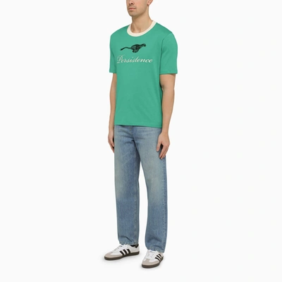 Shop Wales Bonner Green Cotton T Shirt With Print