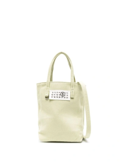 Shop Mm6 Maison Margiela Shopping Bag Mini Bags In T7369 Aloe Wash