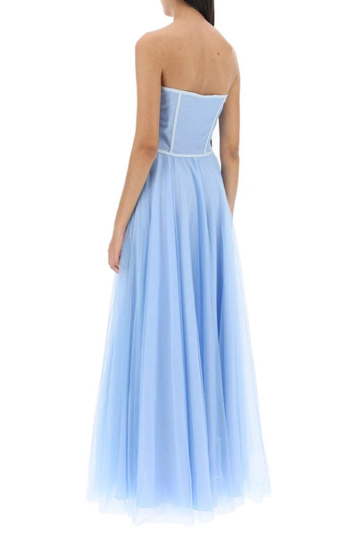 Shop 19:13 Dresscode 1913 Dresscode Maxi Tulle Bustier Gown In Blue