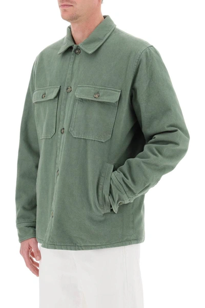 Shop Apc A.p.c. Alessio Padded Overshirt In Green