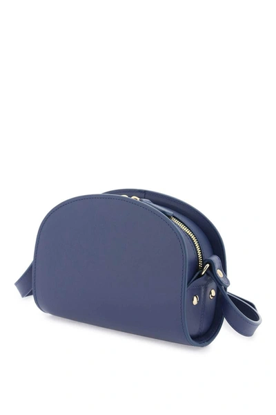 Shop Apc A.p.c. Demi-lune Mini Crossbody Bag In Blue