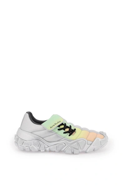Shop Acne Studios Laminated Faux Leather Sneakers In Multicolor