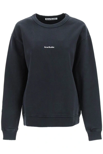 Shop Acne Studios Logo Print Sweatshirt In Black