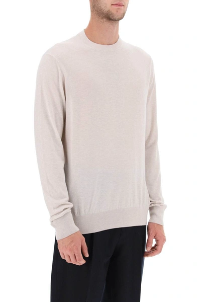 Shop Agnona Cashmere Silk Sweater In Beige