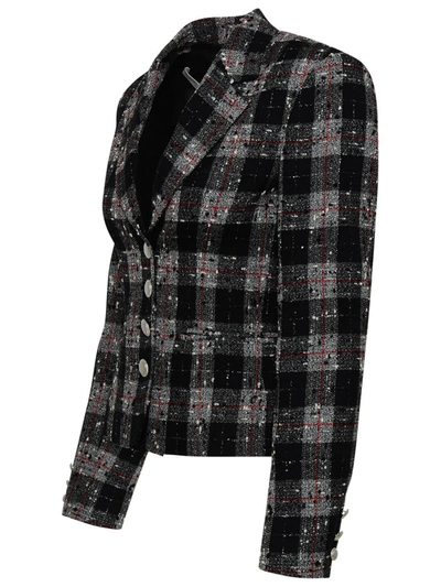 Shop Alessandra Rich Black Wool Blend Blazer Jacket