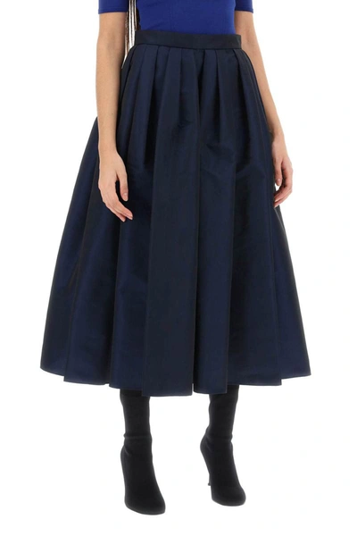 Shop Alexander Mcqueen Circular Skirt In Polyfaille In Blue