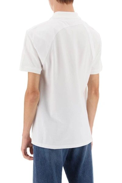 Shop Alexander Mcqueen Harness Polo Shirt In Piqué With Selvedge Logo In White