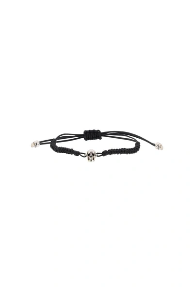 Shop Alexander Mcqueen Skull Slide Bracelet In Black
