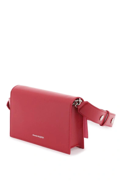 Shop Alexander Mcqueen Small Leather Skull Bag In Red