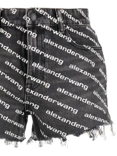 Shop Alexander Wang Shorts In Grey Aged White